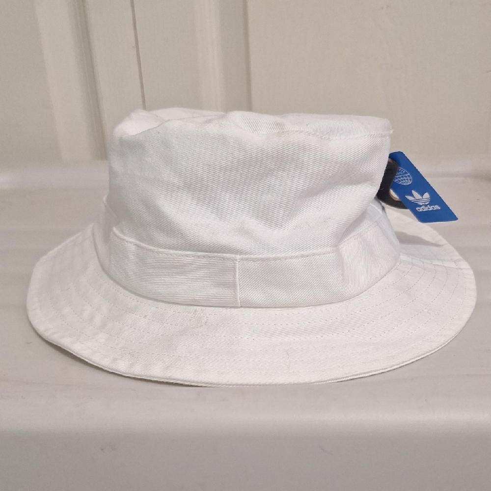 Adidas White Cotton Bucket Hat- Red White Blue - Picture 5 of 7